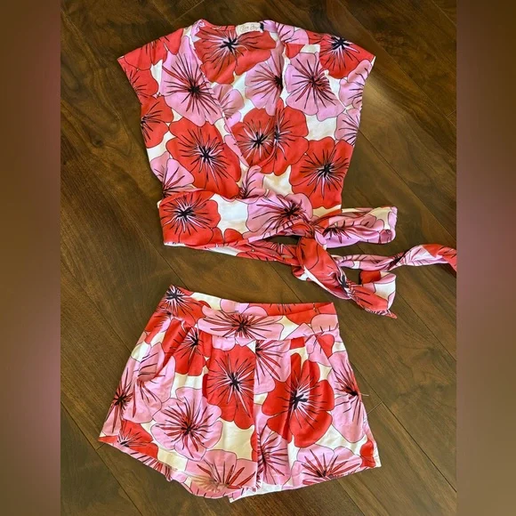 Ava Sky by Fighting Eel Wrap Skirt, Wrap Top & Shorts Set RARE! Size XS - Picture 3 of 8